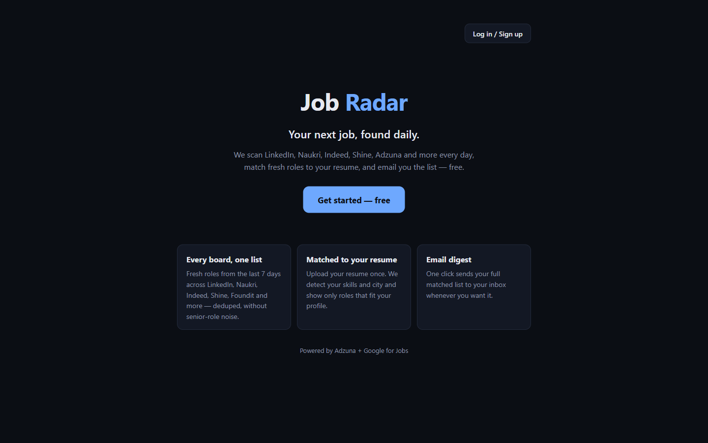 Job Hunter — Job Aggregation Platform screenshot